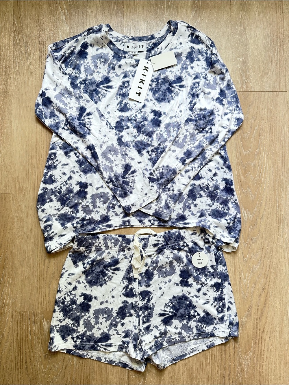 KIKIT NWT Navy Tie Dye 2 Piece Lounge Pajama Set M